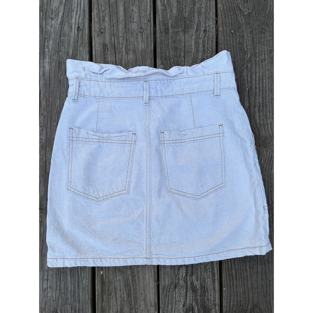 Free People White Utility Skirt‎ – Size 8 Linen Cotton Blend - Picture 5 of 9